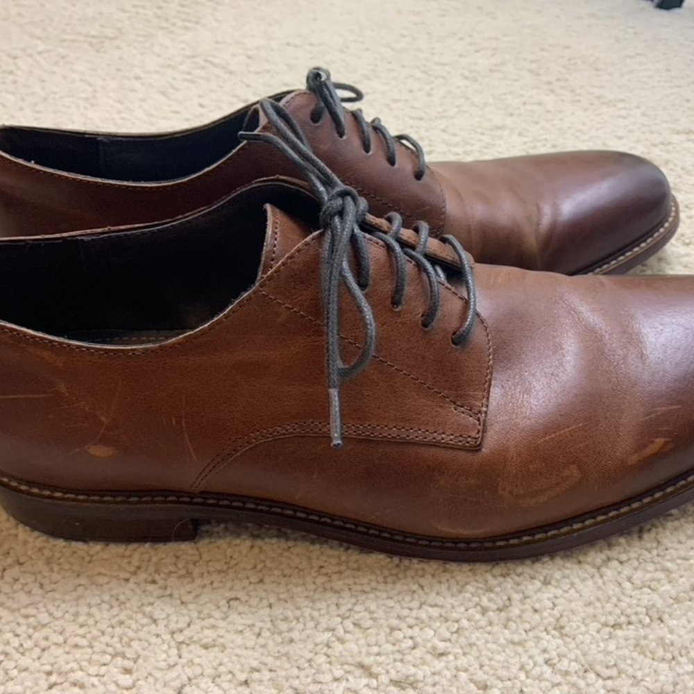 Brown Leather Ashton Grey Dress Shoes 10.5